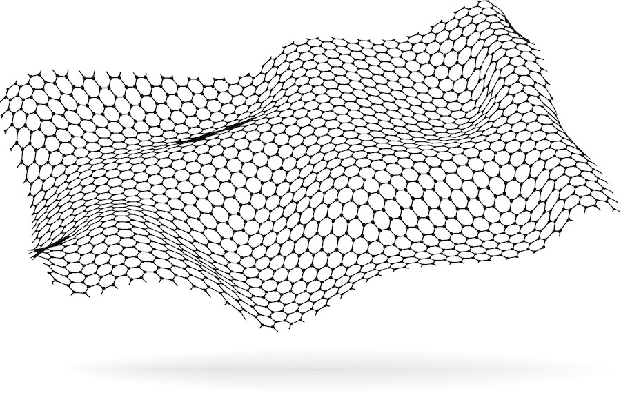 Graphic representation of graphene layer.
